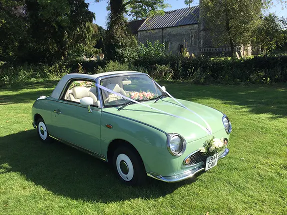 Nissan Figaro wedding car for photos and photoshoots