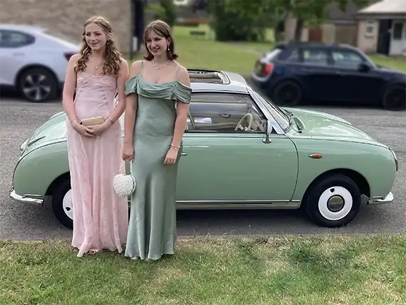 Nissan Figaro prom car hire Suffolk