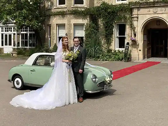 Nissan Figaro wedding car hire chauffeur-driven