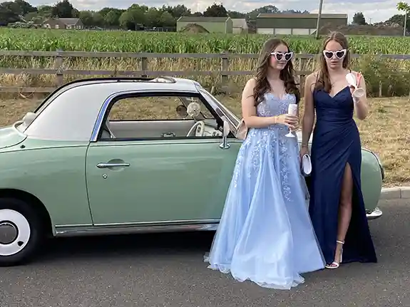 Nissan Figaro prom car hire Colchester Essex