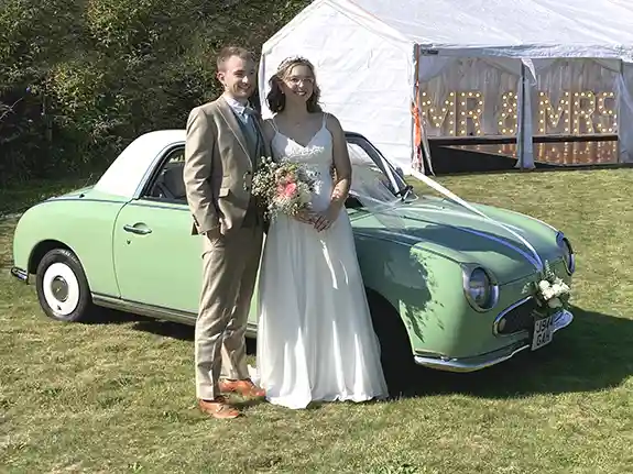 Nissan Figaro wedding car hire Felixstowe Suffolk